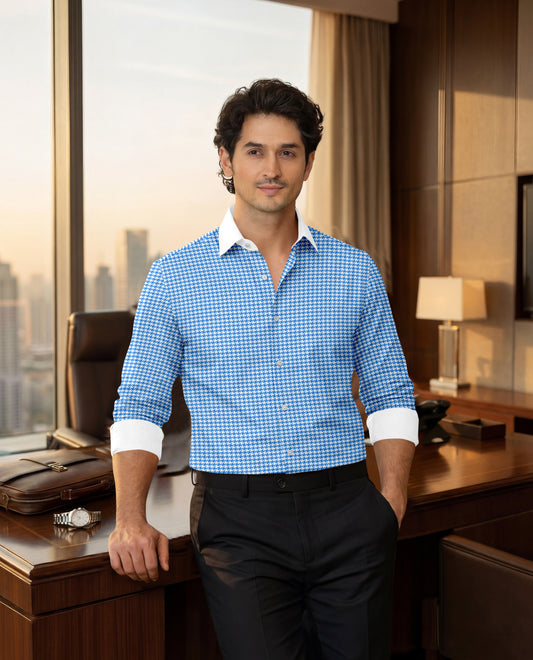 Royal French Royal Blue Executive With White Cuff Caller Shirt