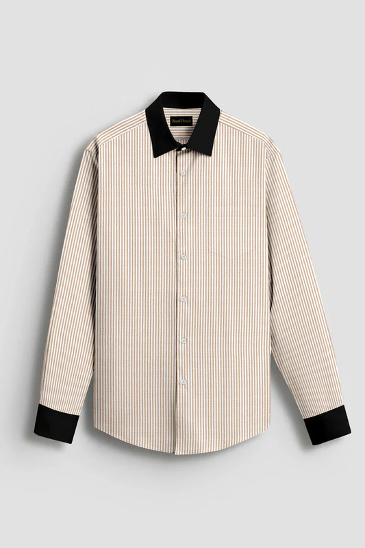 Royal French Orange Classic With Black Cuff Caller Shirt